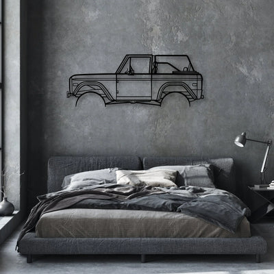 Bronco 1971 2 Classic Silhouette Metal Wall Art - Automotive Garage Decor
