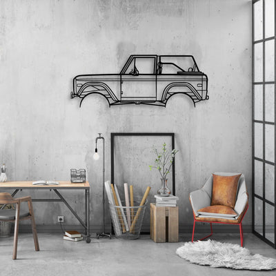Bronco 1971 2 Classic Silhouette Metal Wall Art - Automotive Garage Decor