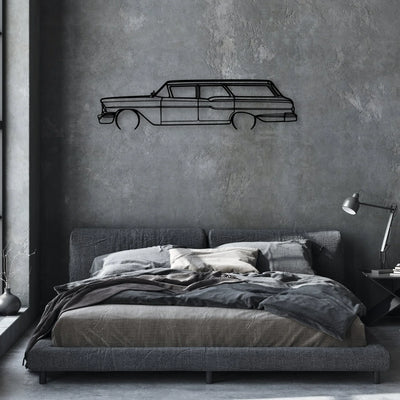 Brookwood Wagon 1958 Classic Silhouette Metal Wall Art - Automotive Garage Decor