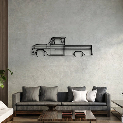 C10 1966 Classic Silhouette Metal Wall Art - Automotive Garage Decor