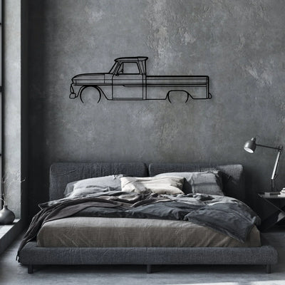 C10 1966 Classic Silhouette Metal Wall Art - Automotive Garage Decor