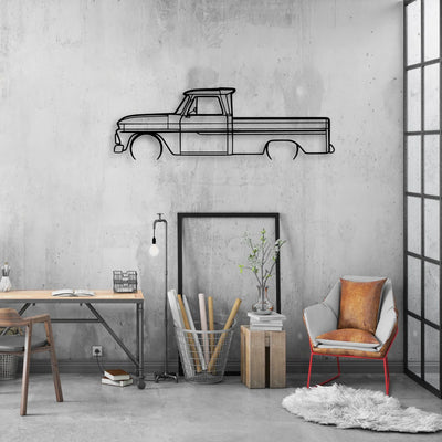 C10 1966 Classic Silhouette Metal Wall Art - Automotive Garage Decor