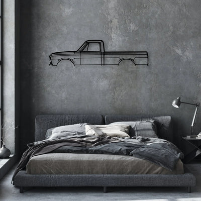C10 1968 Classic Silhouette Metal Wall Art - Automotive Garage Decor