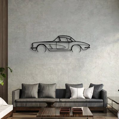 C1 327 1962 Classic Silhouette Metal Wall Art - Automotive Garage Decor