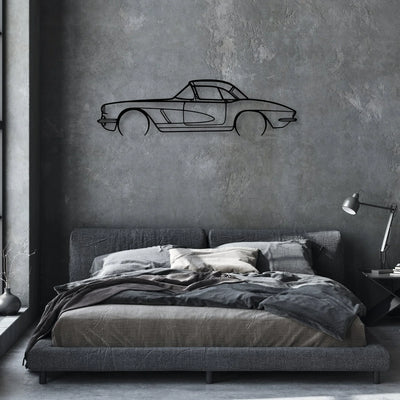 C1 327 1962 Classic Silhouette Metal Wall Art - Automotive Garage Decor