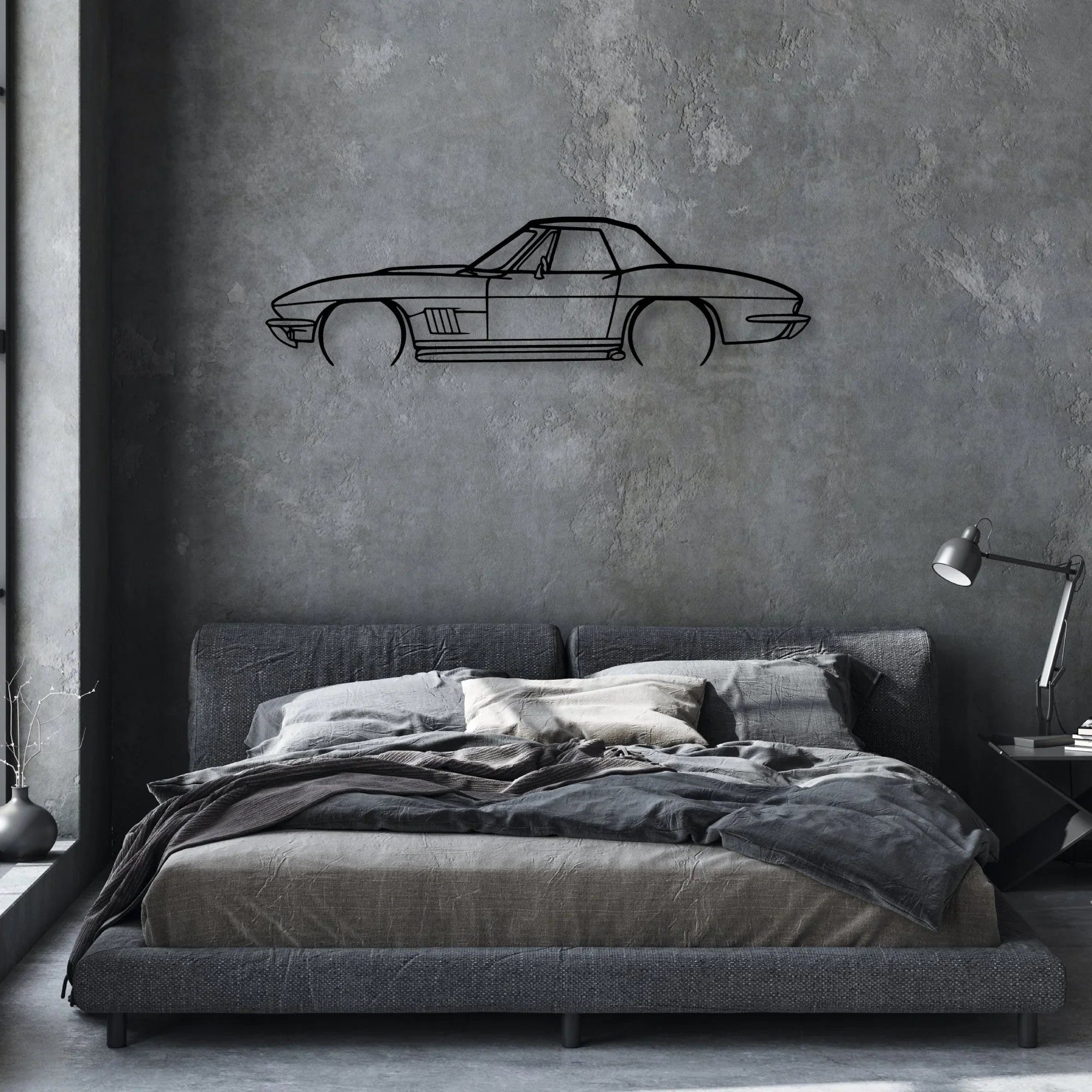 C2 427 1967 Classic Silhouette Metal Wall Art - Automotive Garage Decor