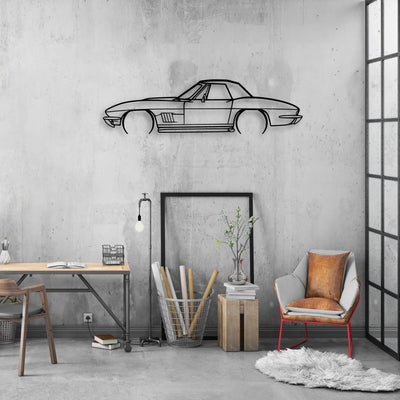 C2 427 1967 Classic Silhouette Metal Wall Art - Automotive Garage Decor