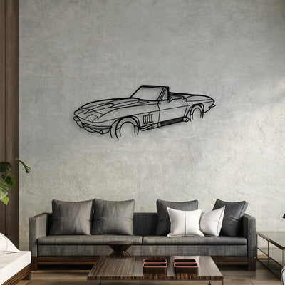 C2 Angle 2 Classic Silhouette Metal Wall Art - Automotive Garage Decor