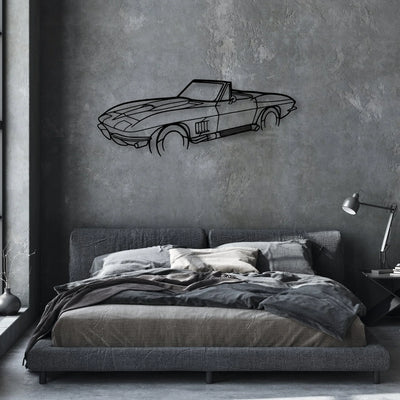 C2 Angle 2 Classic Silhouette Metal Wall Art - Automotive Garage Decor