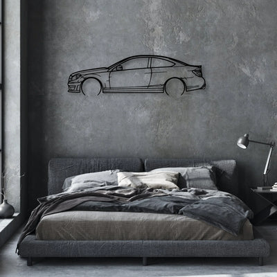 C63 AMG 3 Classic Silhouette Metal Wall Art - Automotive Garage Decor