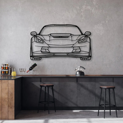 C7 Z06 2019 Classic Silhouette Metal Wall Art - Automotive Garage Decor