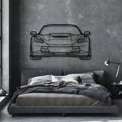 C7 Z06 2019 Classic Silhouette Metal Wall Art - Automotive Garage Decor