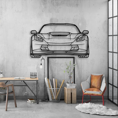 C7 Z06 2019 Classic Silhouette Metal Wall Art - Automotive Garage Decor