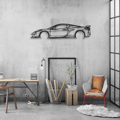 C8 Z06 2 Classic Silhouette Metal Wall Art - Automotive Garage Decor