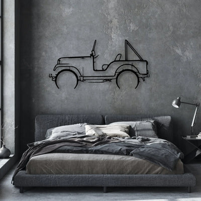 CJ5 1969 Classic Silhouette Metal Wall Art - Automotive Garage Decor