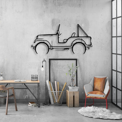 CJ5 1969 Classic Silhouette Metal Wall Art - Automotive Garage Decor