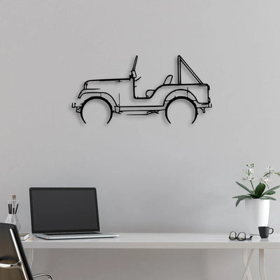 CJ5 1969 Classic Silhouette Metal Wall Art - Automotive Garage Decor