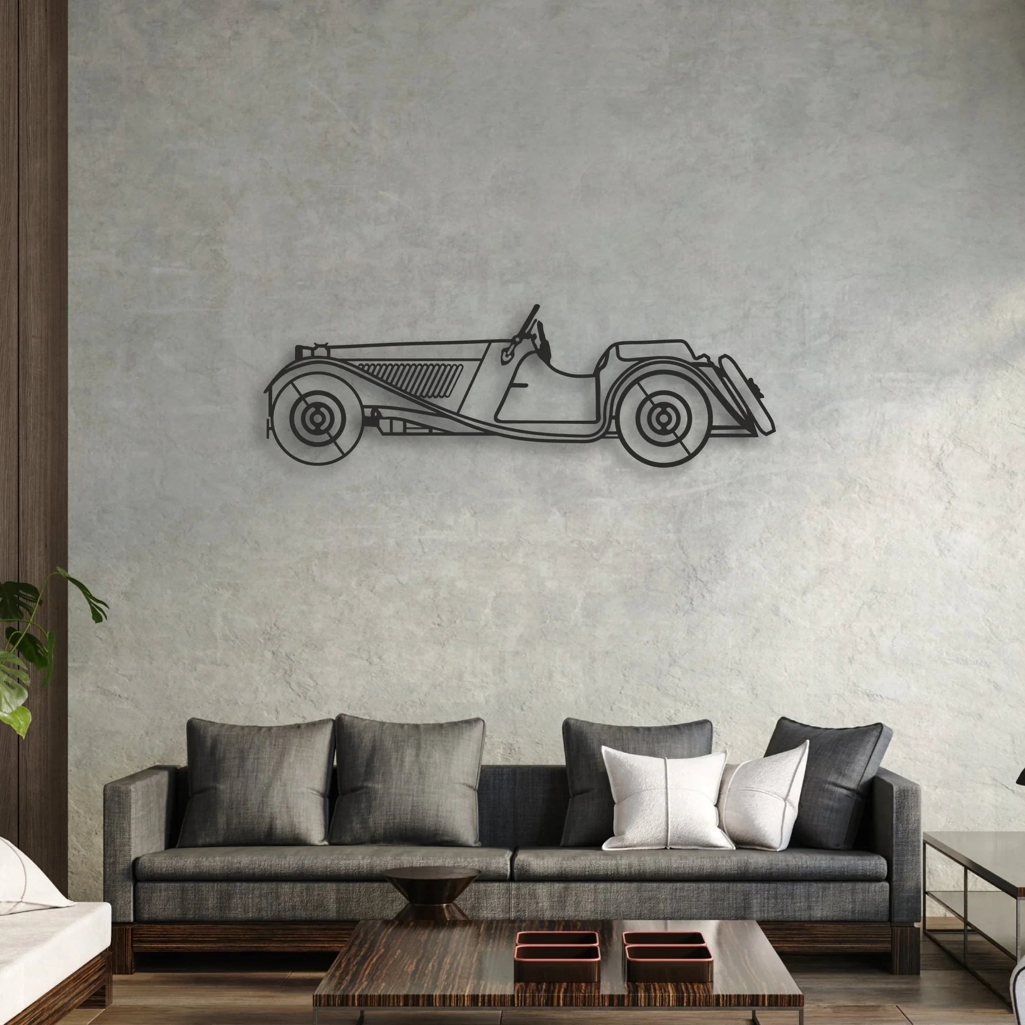 CLASSIC CAR Classic Silhouette Metal Wall Art - Automotive Garage Decor