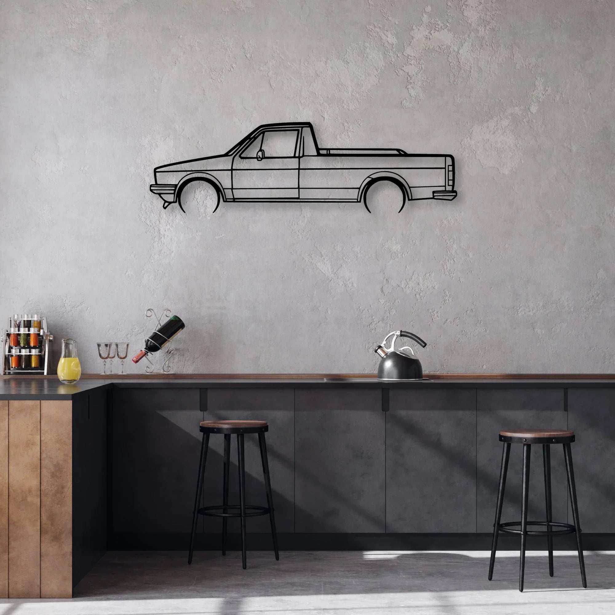 Caddy 1992 Classic Silhouette Metal Wall Art - Automotive Garage Decor