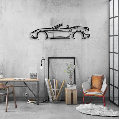 California T Classic Silhouette Metal Wall Art - Automotive Garage Decor