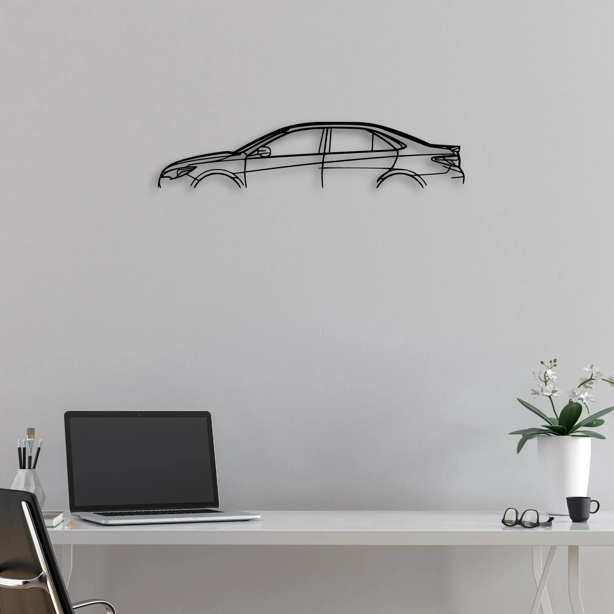 Camry 2017 Classic Silhouette Metal Wall Art - Automotive Garage Decor