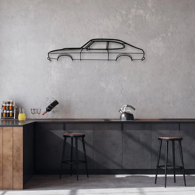 Capri 1976 Classic Silhouette Metal Wall Art - Automotive Garage Decor