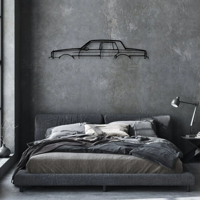 Caprice Brougham 1988 Classic Silhouette Metal Wall Art - Automotive Garage Decor