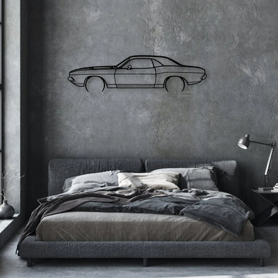 Challenger RT 1970 Classic Silhouette Metal Wall Art - Automotive Garage Decor