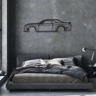 Challenger SRT Classic Silhouette Metal Wall Art - Automotive Garage Decor