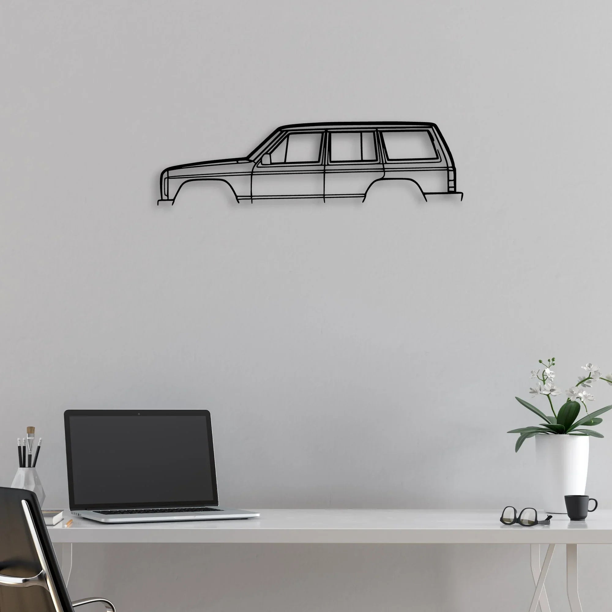Cherokee 2000 Classic Silhouette Metal Wall Art - Automotive Garage Decor