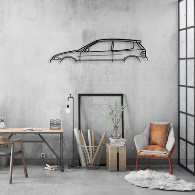 Civic 1994 Classic Silhouette Metal Wall Art - Automotive Garage Decor