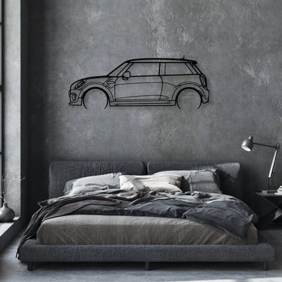 Cooper S 2015 Classic Silhouette Metal Wall Art - Automotive Garage Decor