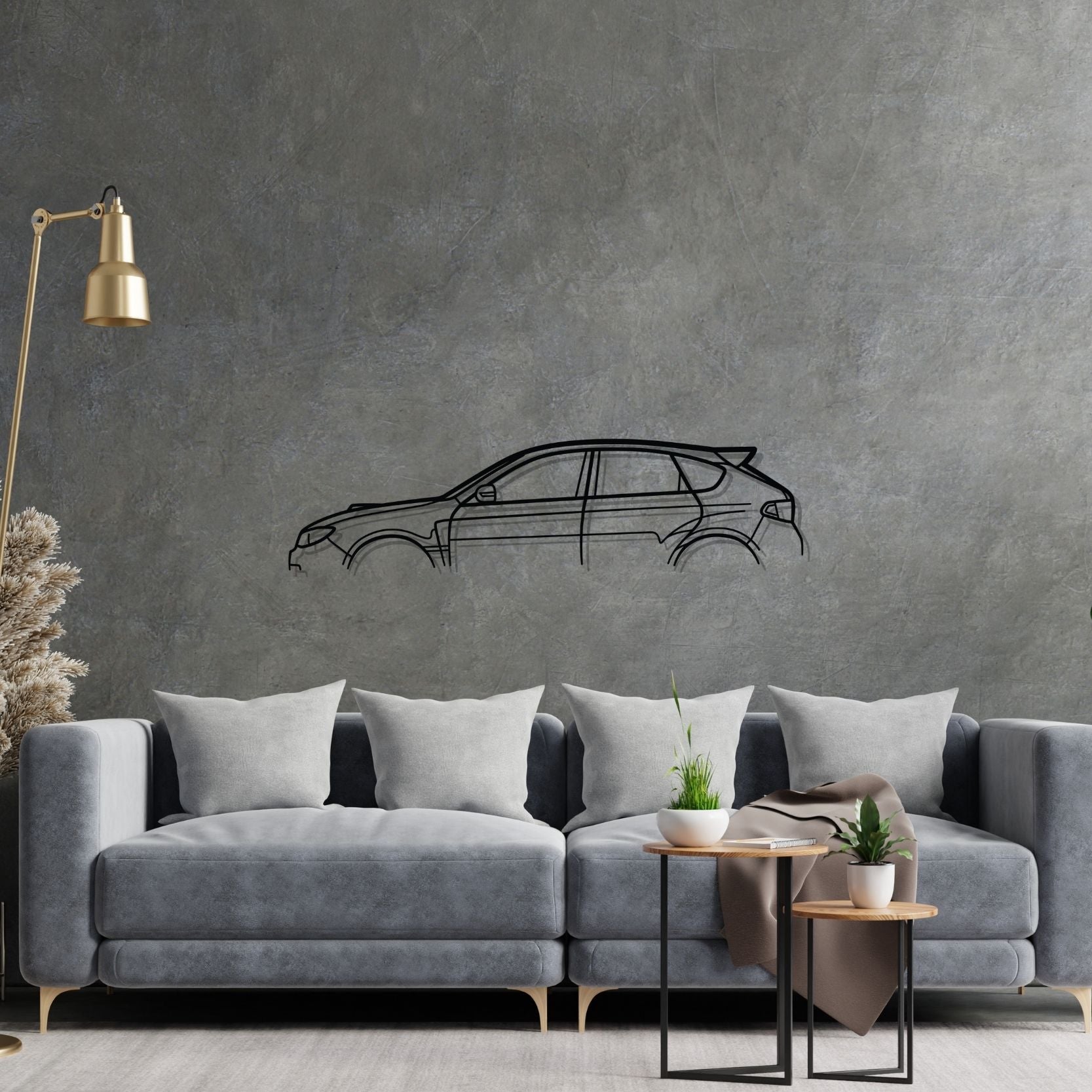 Impreza WRX STI GR Classic Silhouette Metal Wall Art