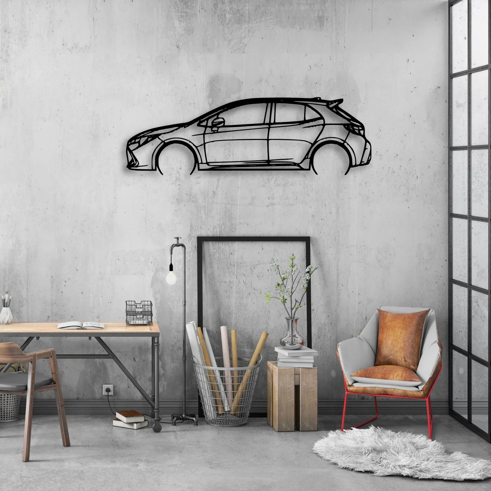 Corolla 2019 Classic Silhouette Metal Wall Art - Automotive Garage Decor