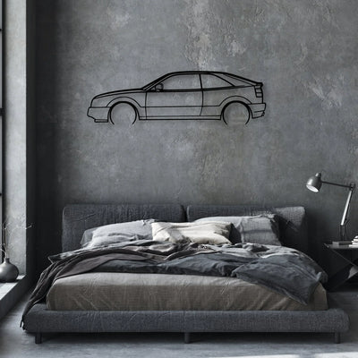 Corrado 1990 2 Classic Silhouette Metal Wall Art - Automotive Garage Decor