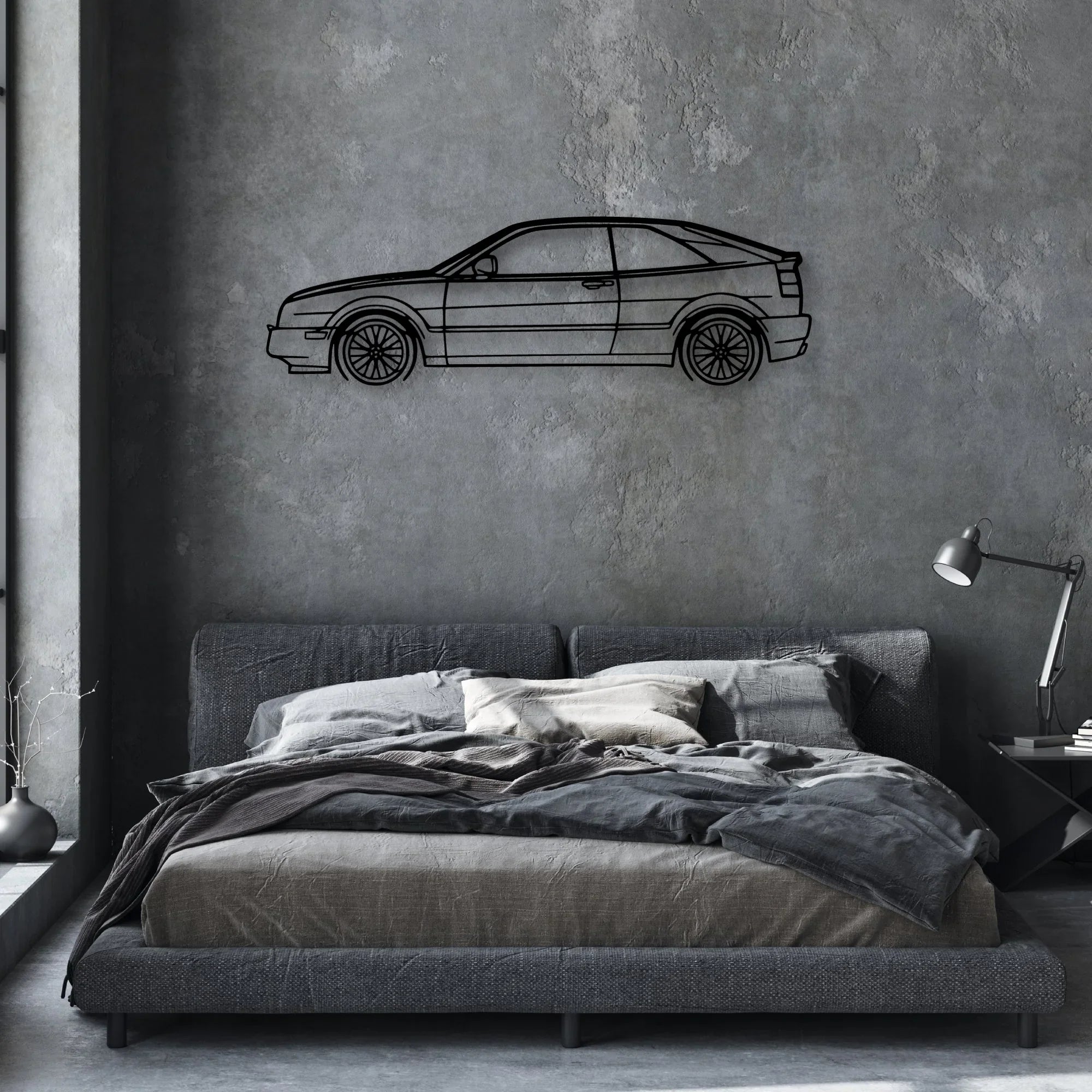 Corrado 1994 Classic Silhouette Metal Wall Art - Automotive Garage Decor