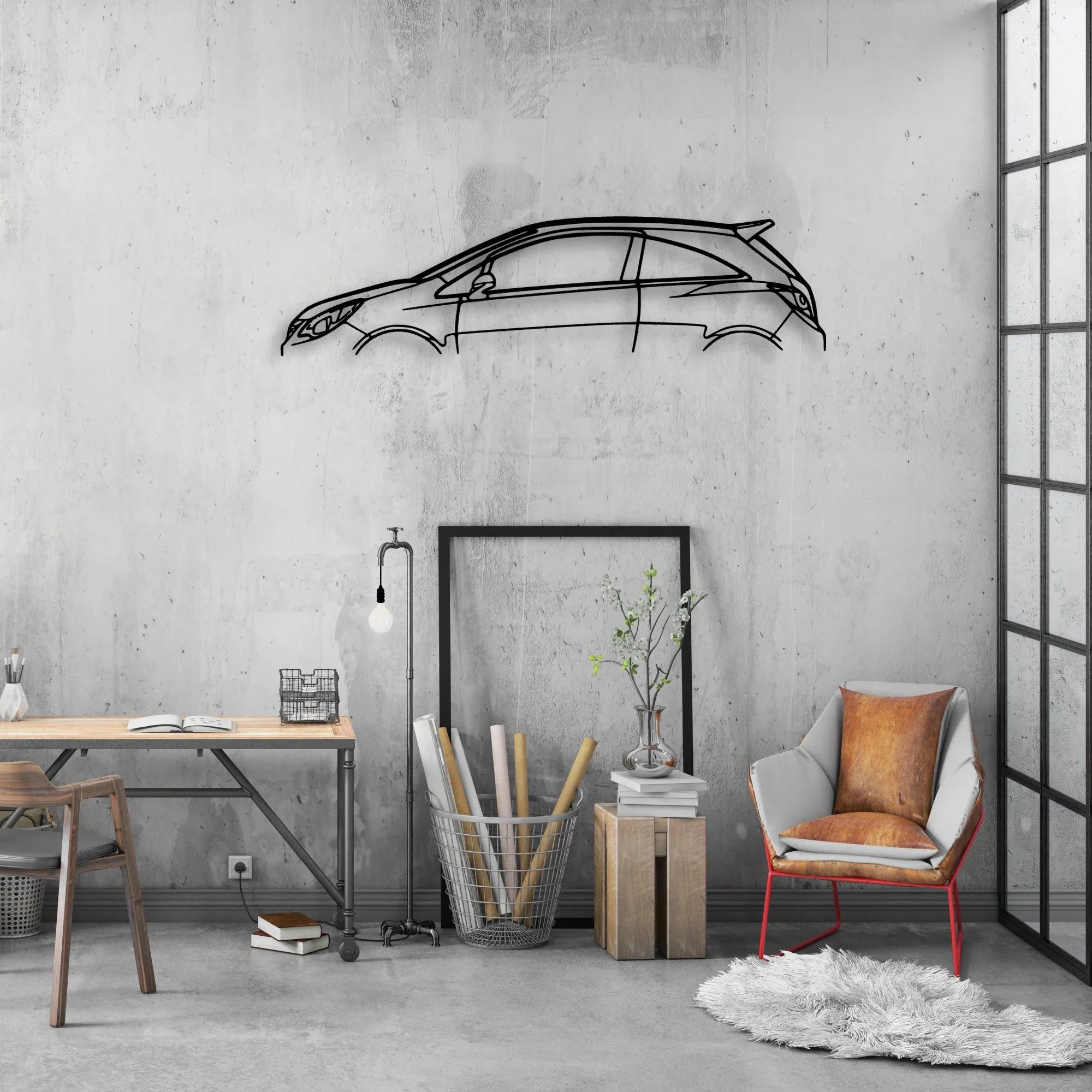 Corsa OPC 2007 Classic Silhouette Metal Wall Art - Automotive Garage Decor