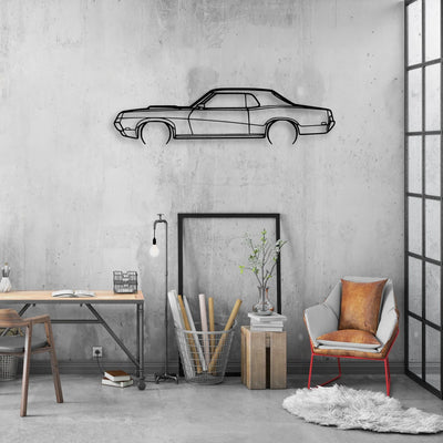 Cougar 428 1969 Classic Silhouette Metal Wall Art - Automotive Garage Decor