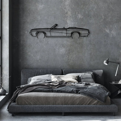 Cougar Convertible 1969 Classic Silhouette Metal Wall Art - Automotive Garage Decor
