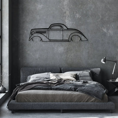 Coupe 1936 Classic Silhouette Metal Wall Art - Automotive Garage Decor