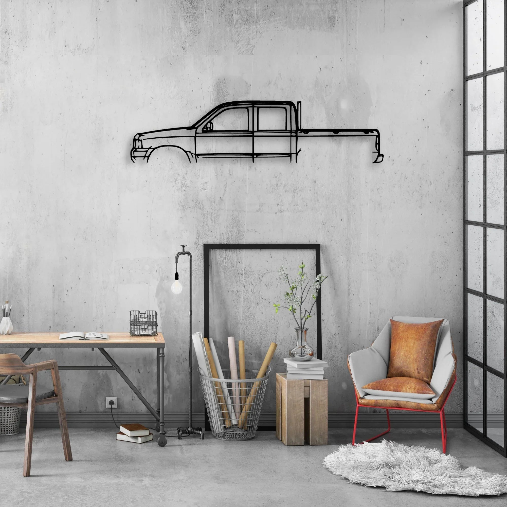 Courier 2003 Classic Silhouette Metal Wall Art - Automotive Garage Decor