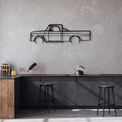 D100 1968 Classic Silhouette Metal Wall Art - Automotive Garage Decor
