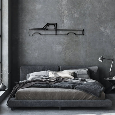 D100 1988 Classic Silhouette Metal Wall Art - Automotive Garage Decor