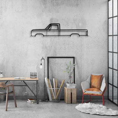 D100 1988 Classic Silhouette Metal Wall Art - Automotive Garage Decor
