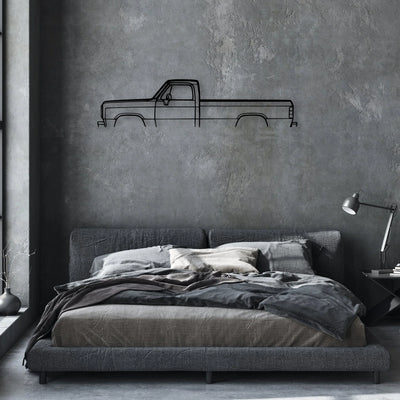 D250 1991 Classic Silhouette Metal Wall Art - Automotive Garage Decor