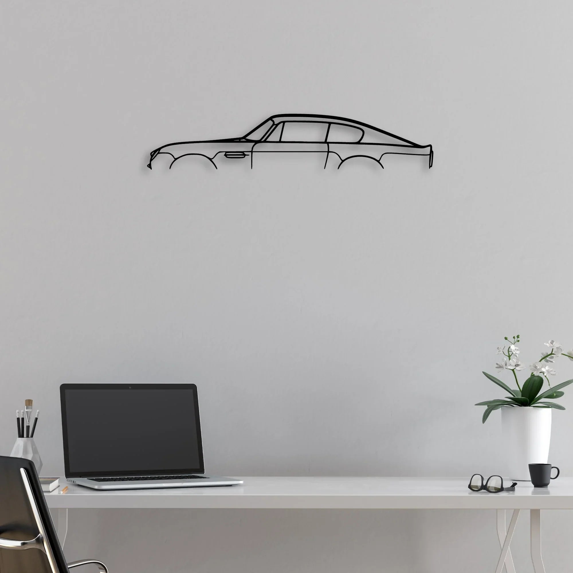 DB6 Classic Silhouette Metal Wall Art - Automotive Garage Decor