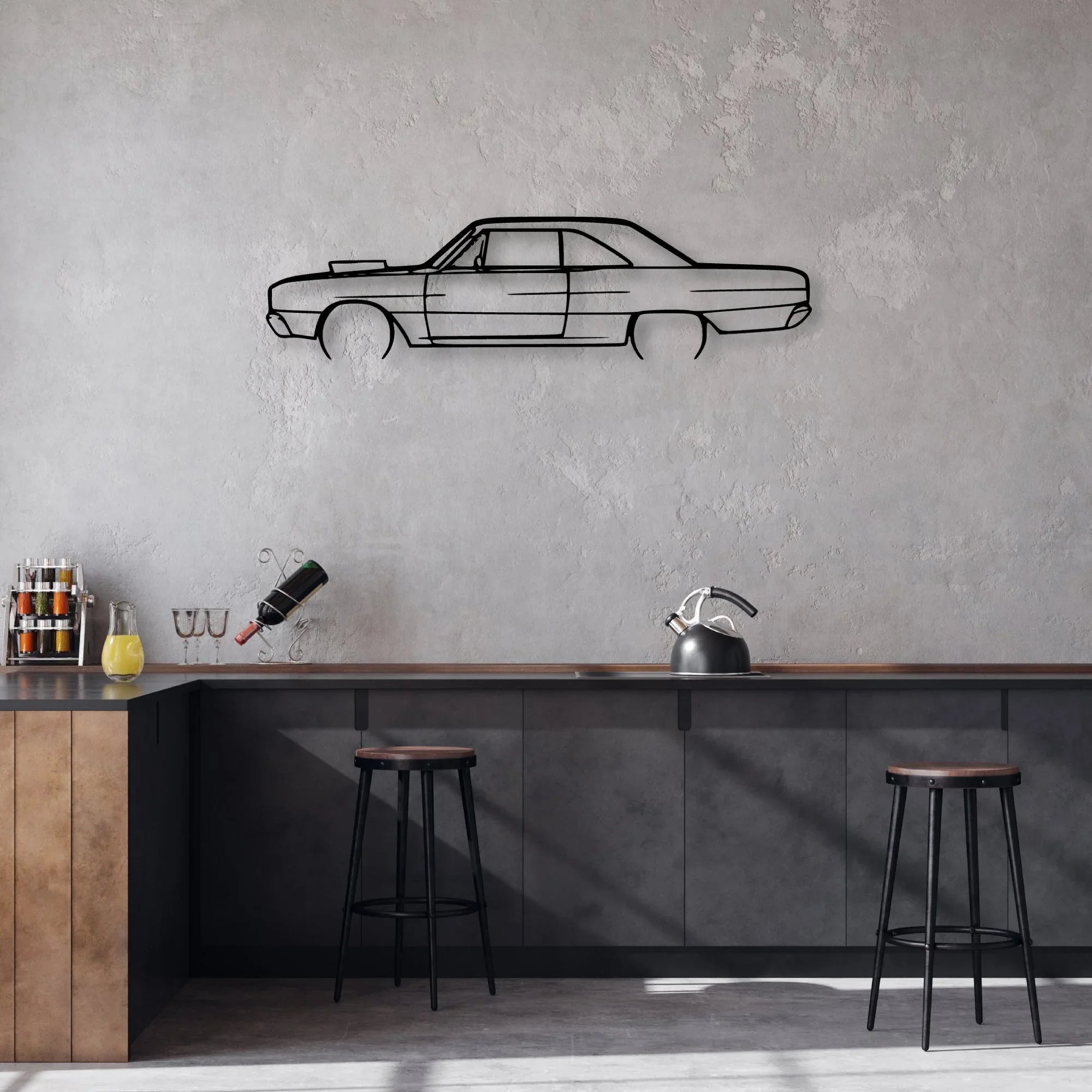 Dart 1967 Classic Silhouette Metal Wall Art - Automotive Garage Decor
