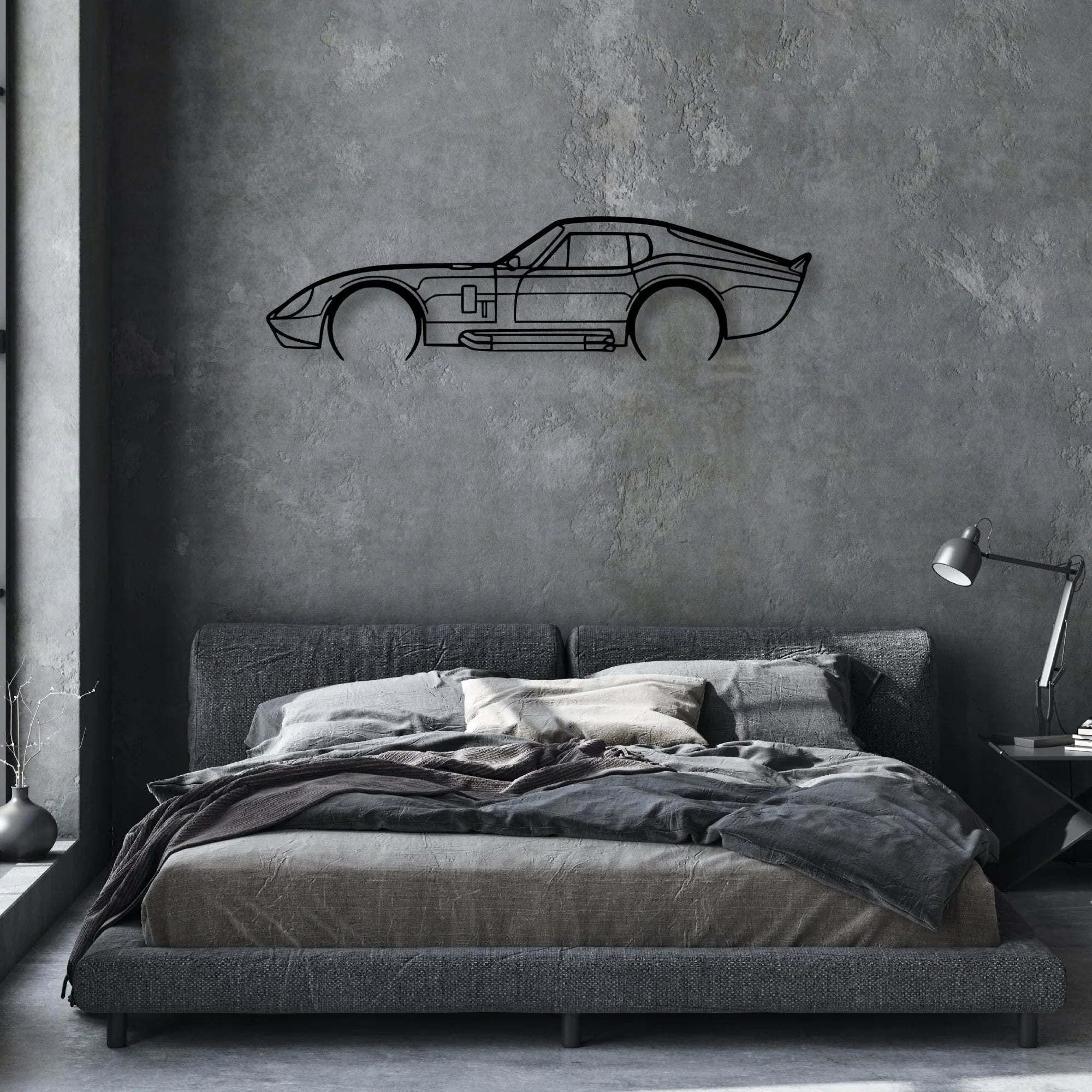 Daytona 1965 Classic Silhouette Metal Wall Art - Automotive Garage Decor