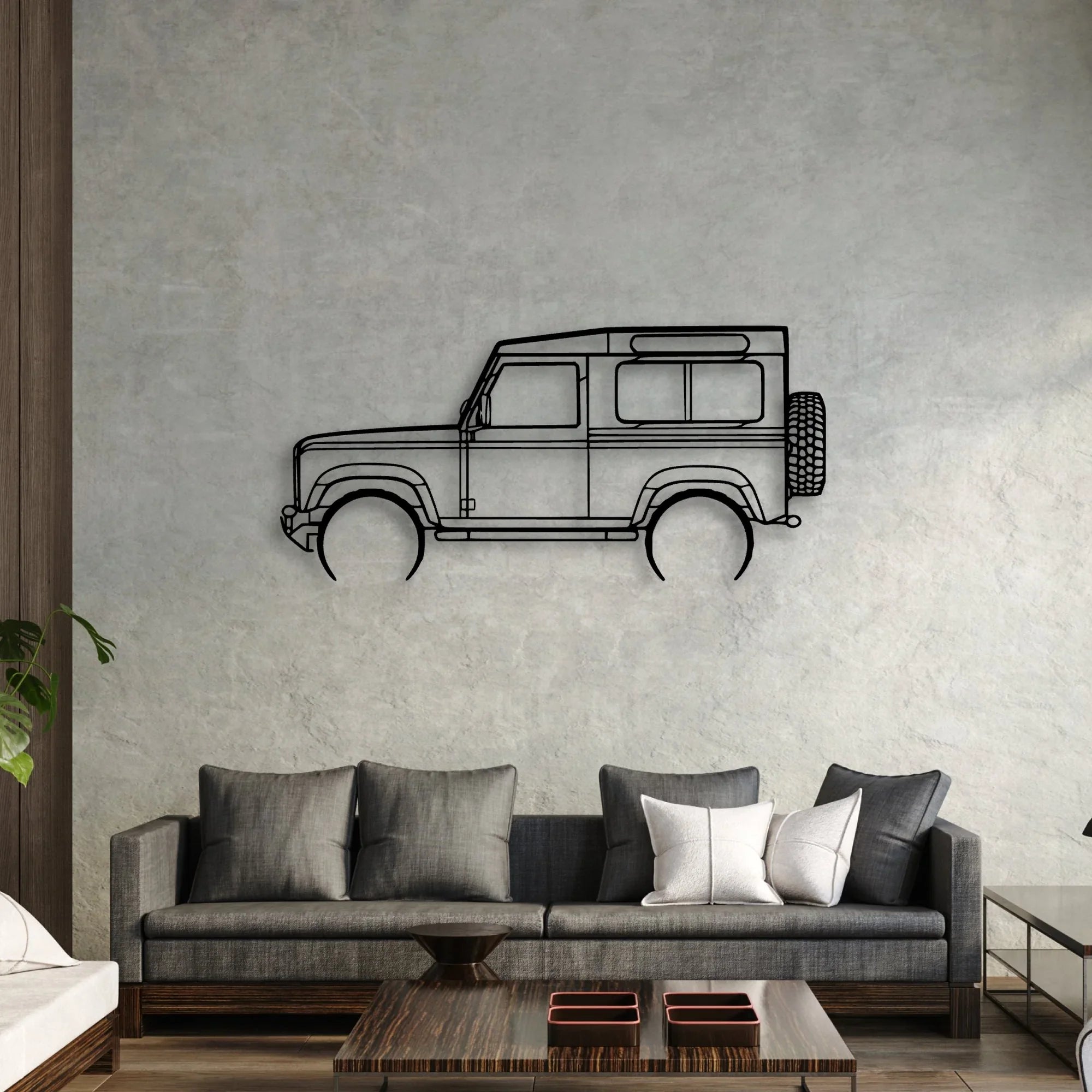 Defender 90 2005 Classic Silhouette Metal Wall Art - Automotive Garage Decor