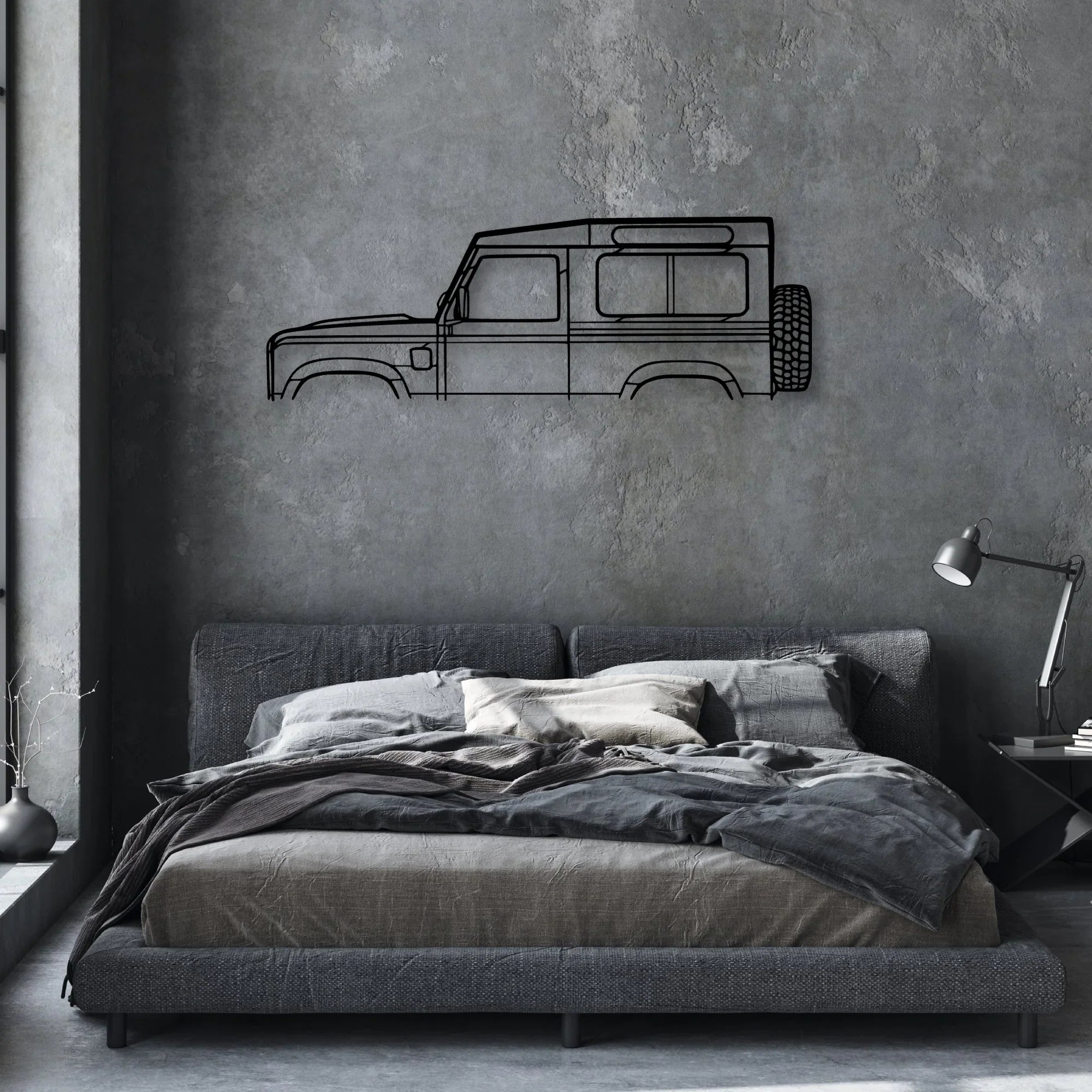 Defender 90 2010 Classic Silhouette Metal Wall Art - Automotive Garage Decor